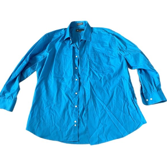 Men’s blue long sleeve button down shirt size large - Picture 1 of 3